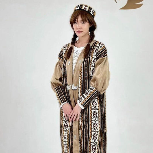 Women's Shapan Cardigan Kazakh  Beige