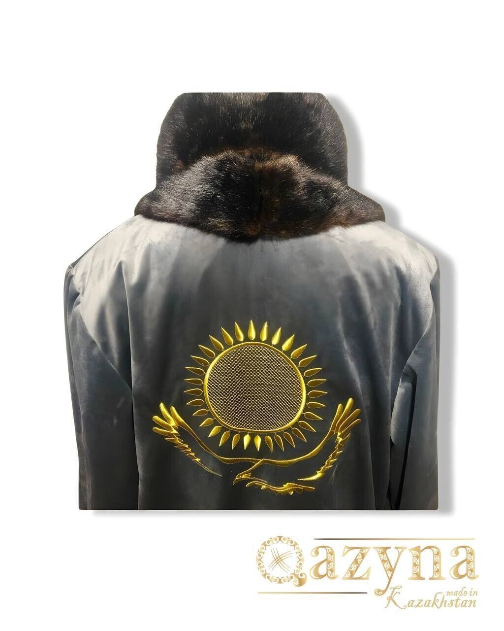 Shapan Chapan Kazakh Mongol Ethnic Luxury Jacket + FREE CAP