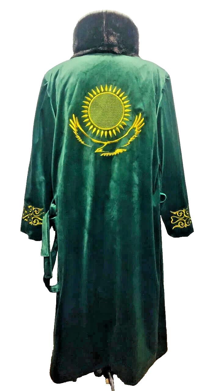 Shapan Chapan Kazakh Ethnic Luxury Jacket Set Turquoise XXXL