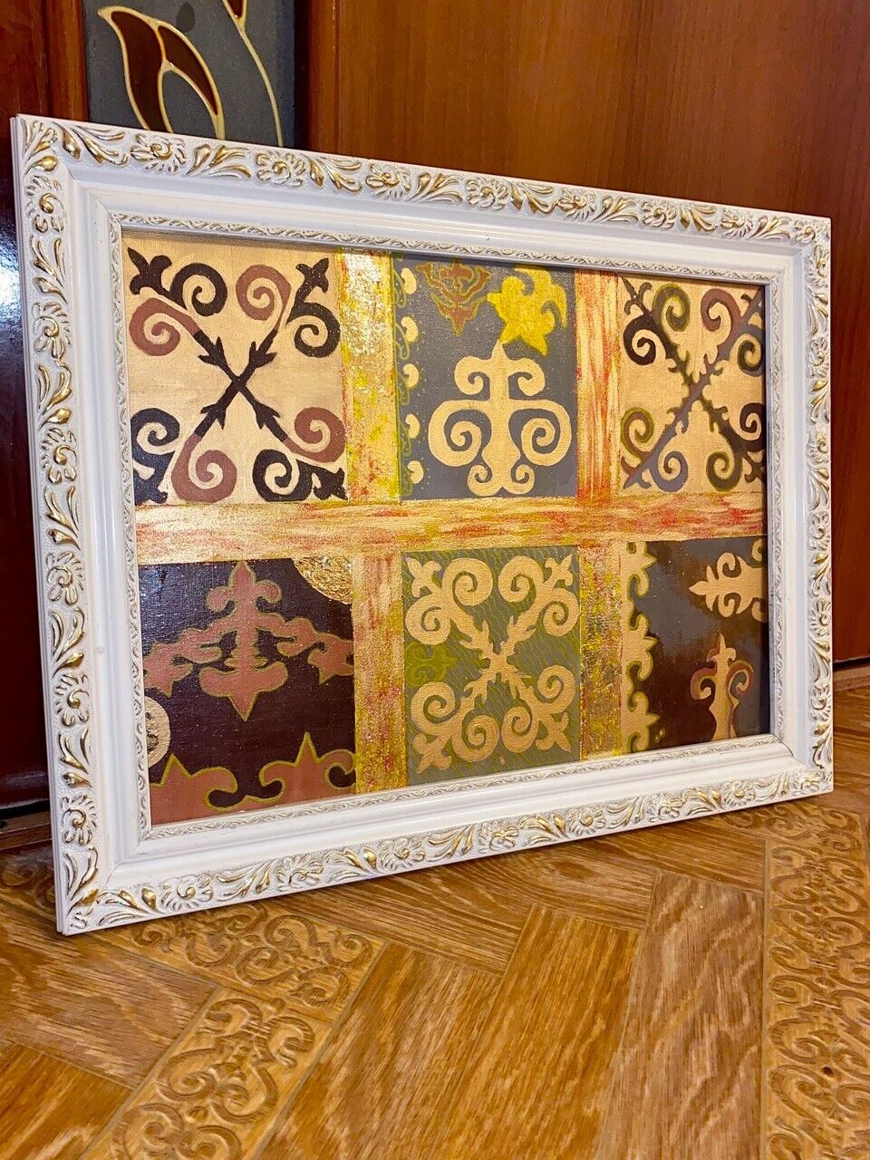 Painting Authentic Kazakh Patterns 30 x 40 cm